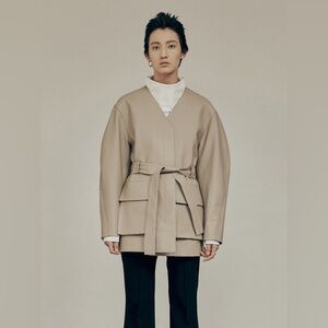 Low Classic Women's Faux Leather Jacket Trench Coat S